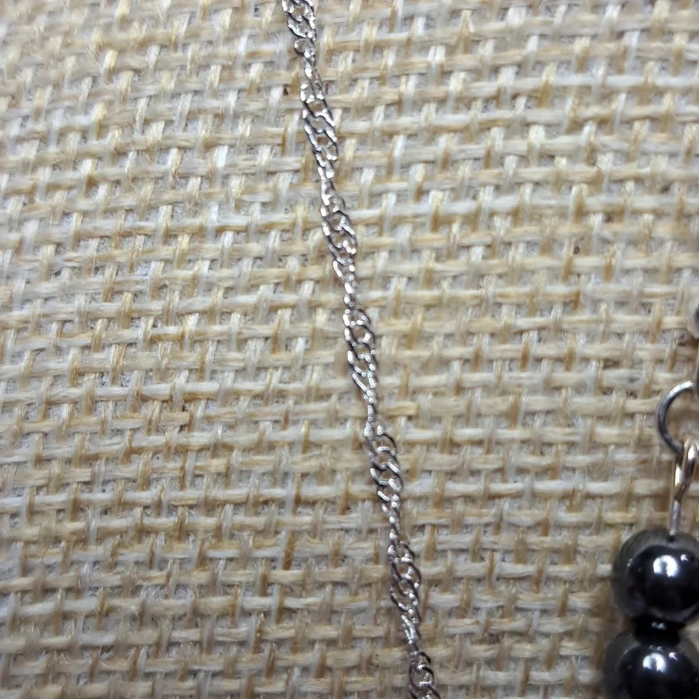 Hand Crafted Autism Red Jasper and Hematite Beads Earring and Necklace Set - Picture 5 of 7